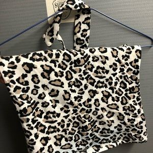 Leopard pattern tube top